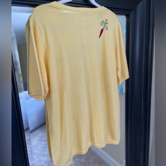 Quacker Factory Yellow Beaded & Embroidered Cardigan Sweater Size 1X - Picture 6 of 7